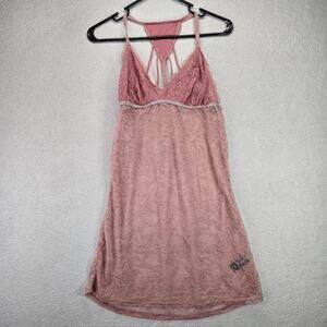 Bebe Intimates Lacy Pink Nightgown Lingerie Chemise XL Slip Sheer